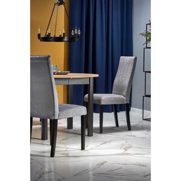 Table à manger 102-142 cm - Chêne artisanal/noir Table à manger 102-142 cm - Chêne artisanal/noir