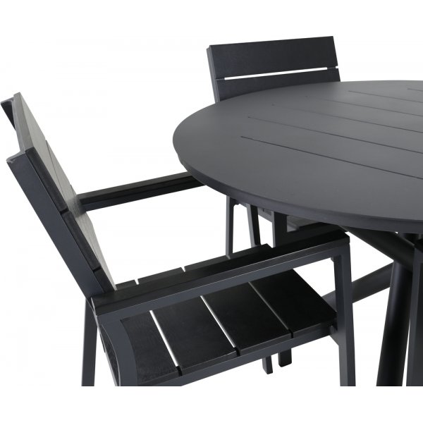 Alma utematgrupp med 4 st Levels stolar - Svart