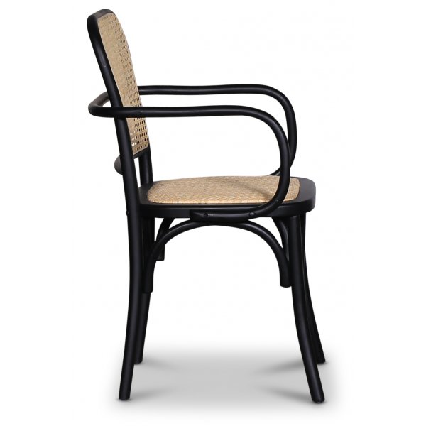 Malmby karmstol böjträ svart/rotting + Möbeltassar Malmby karmstol böjträ svart/rotting + Möbeltassar