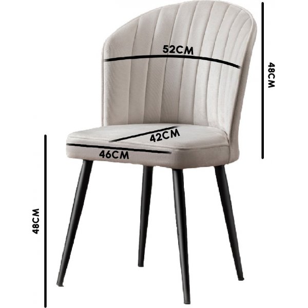 Ensemble de chaises de salle à manger Rubi - Crème/noir Ensemble de chaises de salle à manger Rubi - Crème/noir