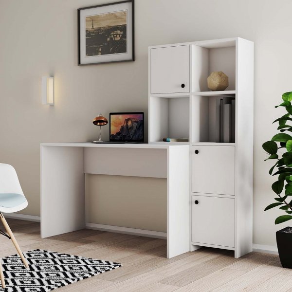 Bureau Silence 156,8 x 51,5 cm, droite - Blanc