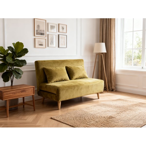 Bäddsoffa Helsingborg – Gul sammet | 193 cm Bäddsoffa Helsingborg – Gul sammet | 193 cm