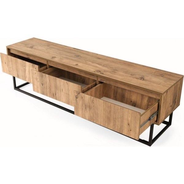 Tilsim TV-bnk 180 cm - Svart/furu