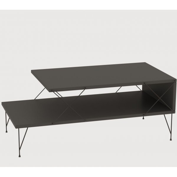 Table basse Lone 100 x 50 cm - Anthracite + Pieds de meubles