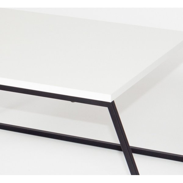 Table basse Pal 88 x 50 cm - Blanc/noir