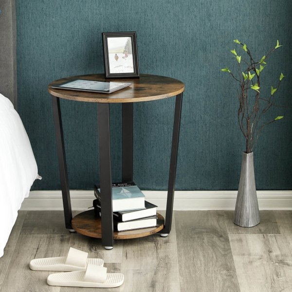 Table d'appoint Janna 50 cm - Marron/noir