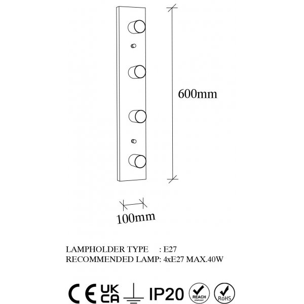 Milou wandlamp 12241 - Wit