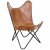 Fauteuil chauve-souris Baltimore - Cuir vritable cognac / pieds noirs + Kit d\\\'entretien des meubles pour textiles