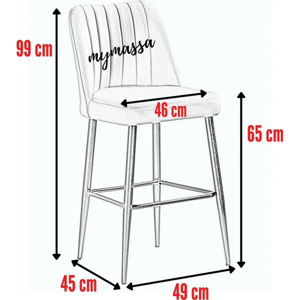Ensemble de tabourets de bar Vento - Jaune/noir