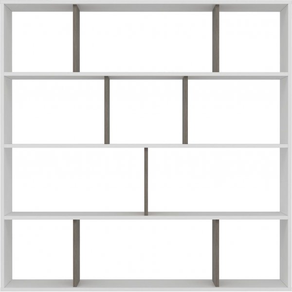 Bibliothèque Hodbi - Blanc/wengé Bibliothèque Hodbi - Blanc/wengé