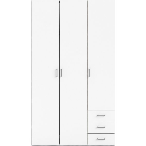 Armoire Space avec 3 portes et 3 tiroirs - Blanc
