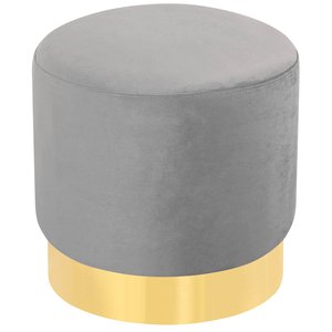 Sittpuff San remo 40Ø cm - Grå/Mässing