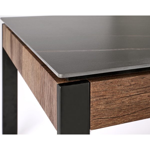 Table basse Ramona 121 x 61 cm - Marbre noir/noyer Table basse Ramona 121 x 61 cm - Marbre noir/noyer
