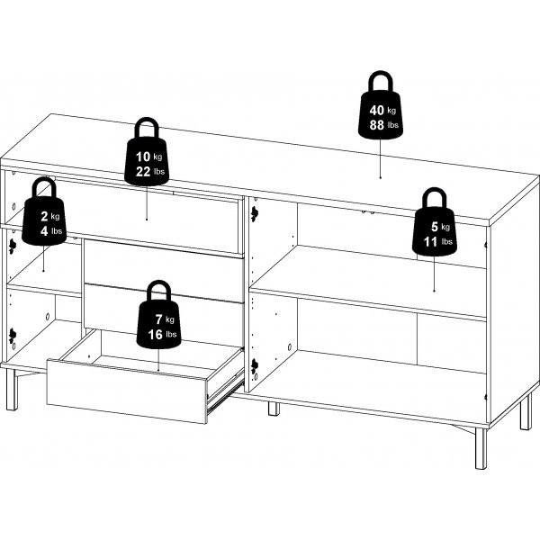 Buffet Roomers - Blanc/chne