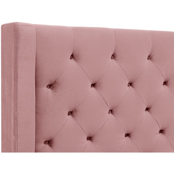 Almedal sänggavel med knappar (Rosa sammet) - Valfri bredd Almedal sänggavel med knappar (Rosa sammet) - Valfri bredd