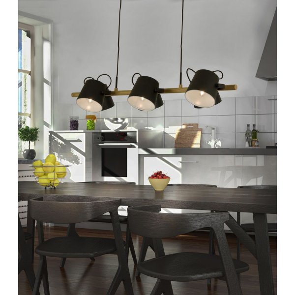 Espresso taklampa - Svart/trä Espresso taklampa - Svart/trä