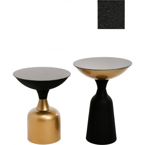 Chalice sidobord set 46/56 cm - Svart/guld Chalice sidobord set 46/56 cm - Svart/guld