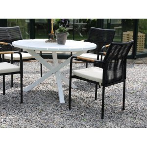 Scottsdale matbord runt Ø112 cm - Vit + Fläckborttagare för möbler Scottsdale matbord runt Ø112 cm - Vit + Fläckborttagare för möbler