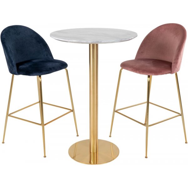 Table de bar Bolzano 70 x 70 cm - Imitation marbre/laiton Table de bar Bolzano 70 x 70 cm - Imitation marbre/laiton