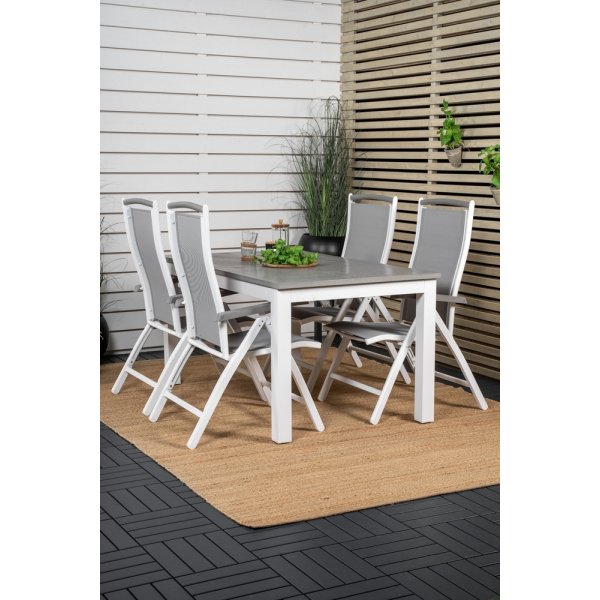 Albany utematgrupp med 4 st Albany stolar - Gr/Vit