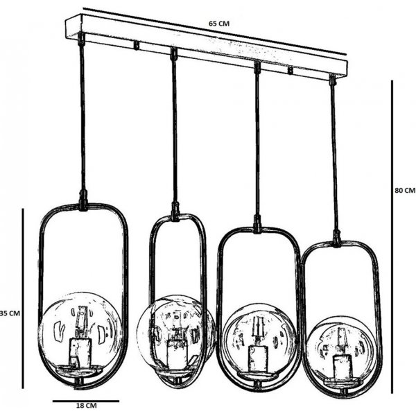 Plafonnier Helper 4B - Blanc/cuivre