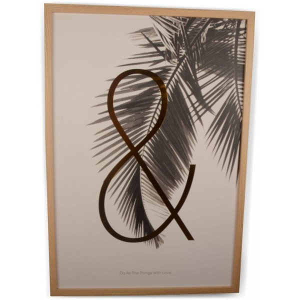 Ampersand tavla med träram 80x56 cm