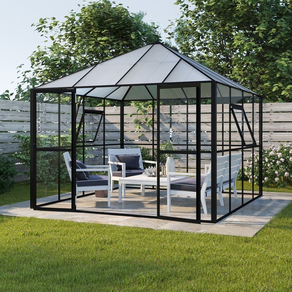Växthus Jupiter 8,7 m² - svart
