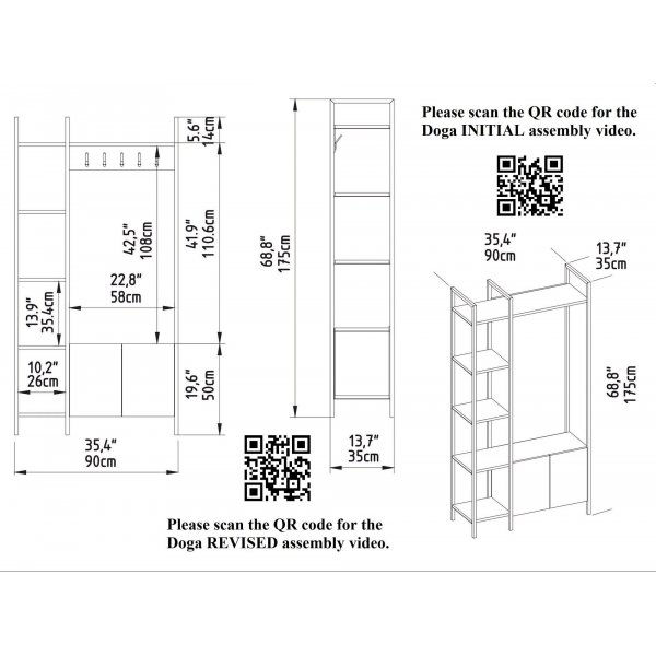 Meuble d\\\'entrée Doga - Noyer/noir Meuble d\\\'entrée Doga - Noyer/noir