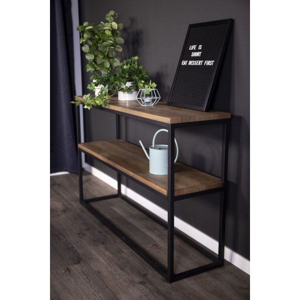 Charlotte reliftafel 110 x 30 cm - Zwart/thee imitatie