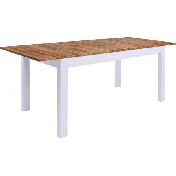 Table à manger Holten 160-210 x 90 cm - Chêne Wotan/blanc Table à manger Holten 160-210 x 90 cm - Chêne Wotan/blanc