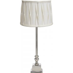 Linné Plissé Stygn bordslampa - Offwhite/krom - 49 cm