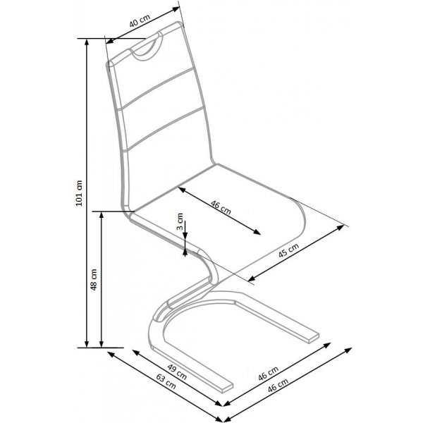 Stol Melvin - Creme/krom