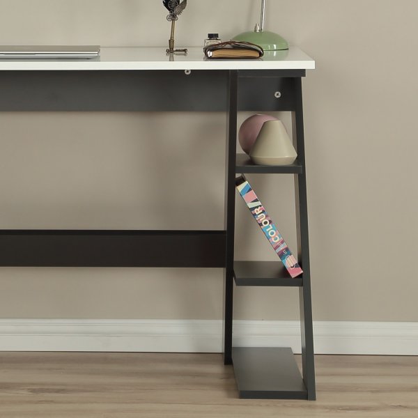 Lungo skrivbord 140 x 60 cm - Antracit/vit Lungo skrivbord 140 x 60 cm - Antracit/vit