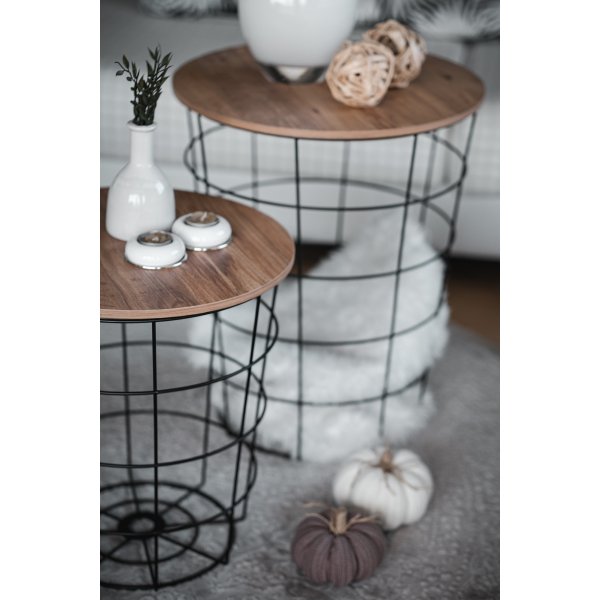 Ensemble table basse Axel - Pin/noir Ensemble table basse Axel - Pin/noir