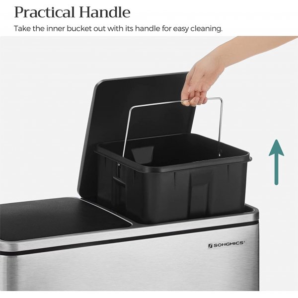 Poubelle Daloa 60 l - Argent Poubelle Daloa 60 l - Argent