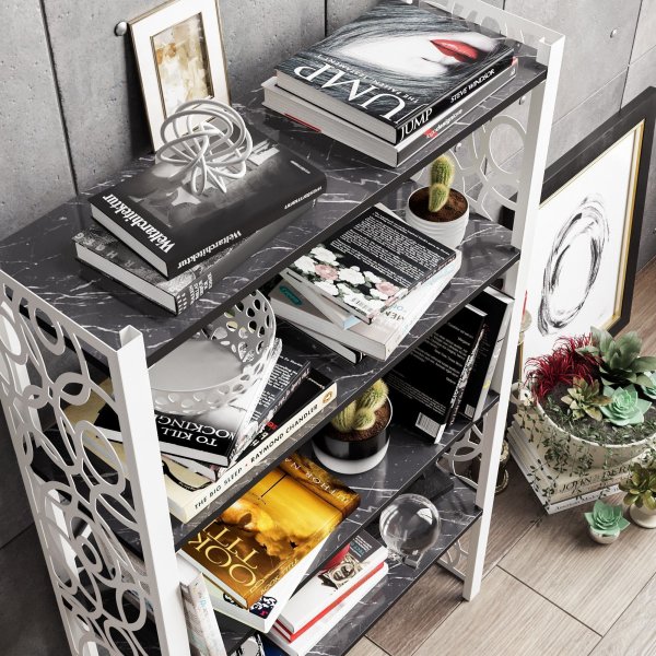 Lidya bokhylla - Vit/svart Lidya bokhylla - Vit/svart