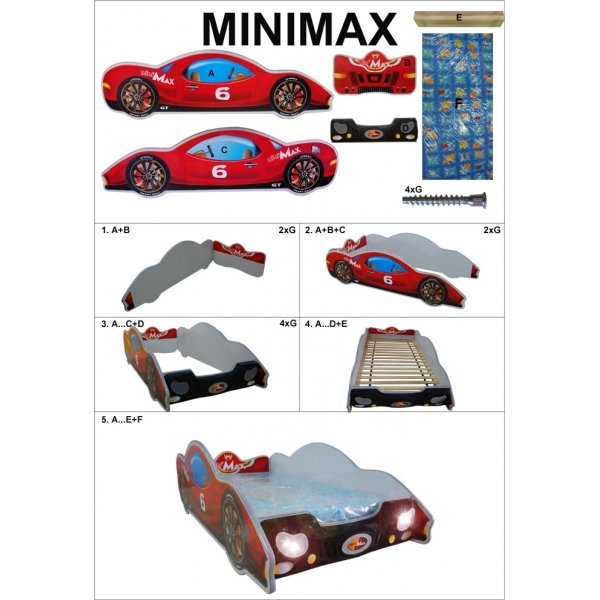 Louie racerbil barnsäng - Valfri färg och storlek! Louie racerbil barnsäng - Valfri färg och storlek!