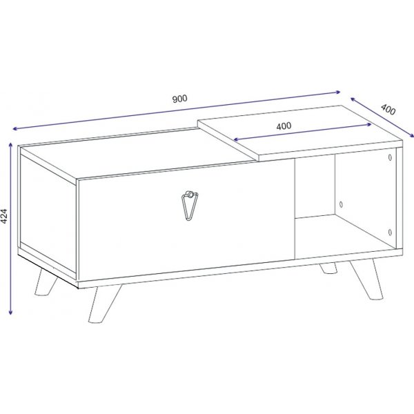 Engel soffbord 90 x 40 cm - Valnöt/antracit Engel soffbord 90 x 40 cm - Valnöt/antracit