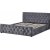 Lit double Dubai avec rangement 180 x 200 cm - Velours gris + Kit d\\\'entretien des meubles pour textiles