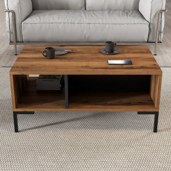 Table basse Aurora 90 x 41,6 cm - Noyer/anthracite Table basse Aurora 90 x 41,6 cm - Noyer/anthracite