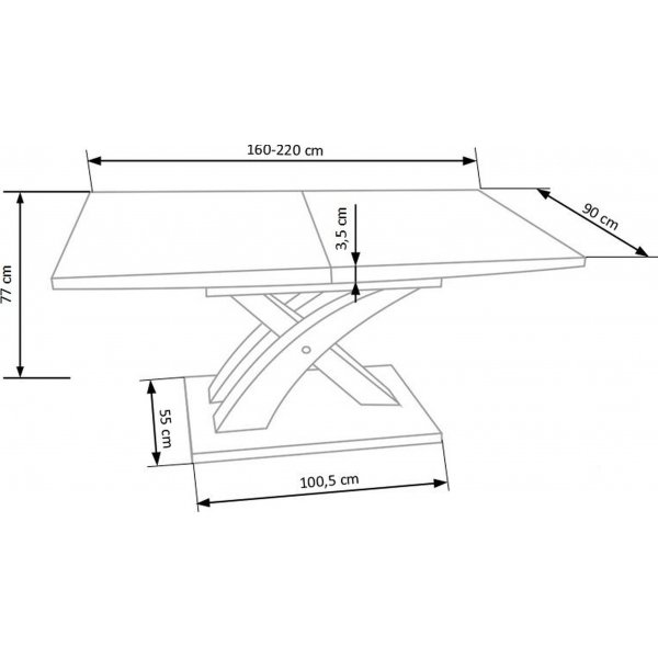 Table à manger extensible Bonita en chêne - 160-220 x 90 cm Table à manger extensible Bonita en chêne - 160-220 x 90 cm