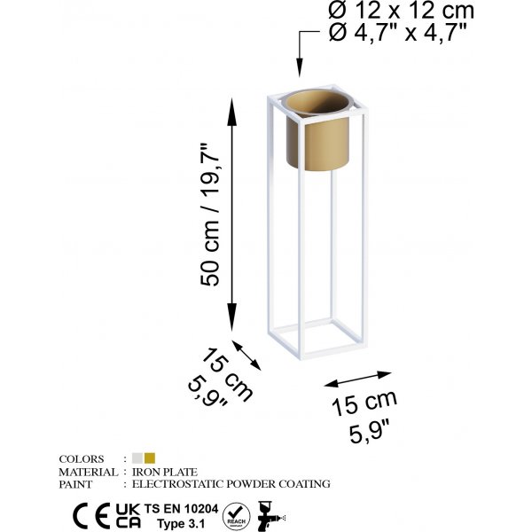 Pot Plato 23 - Blanc/or Pot Plato 23 - Blanc/or