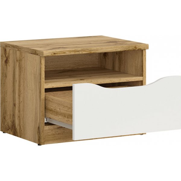 Nuis nachtkastje - Eiken/wit