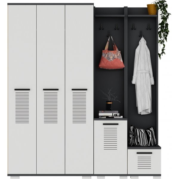 Cintre Asimo 160 x 45 x 183 cm - Anthracite/blanc Cintre Asimo 160 x 45 x 183 cm - Anthracite/blanc