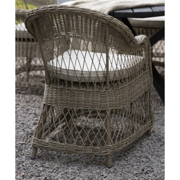 Buitenfauteuil van synthetisch rotan in natuurlijke kleur Buitenfauteuil van synthetisch rotan in natuurlijke kleur