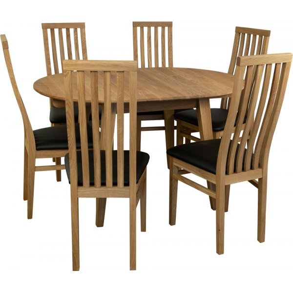 Eettafel in geolied eikenhout 90-130x90 cm - Genova + Meubelpoten