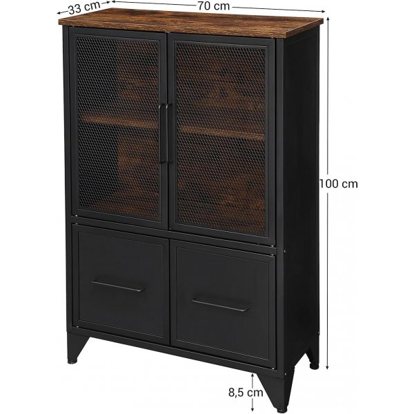 Armoire Branco 70 x 100 cm - Noir/marron
