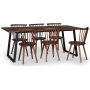 Edge 3.0 matgrupp 190x90 cm inkl 6 st valnt pinnstolar Castor - Brownstained table