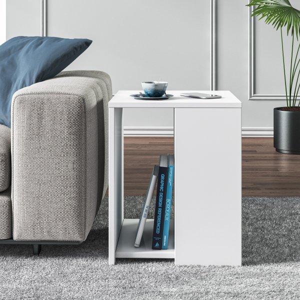 Romina sidobord 40 x 40 cm - Vit