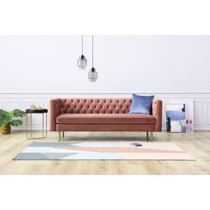 Toto 3-sits rosa soffa med guldiga ben Toto 3-sits rosa soffa med guldiga ben
